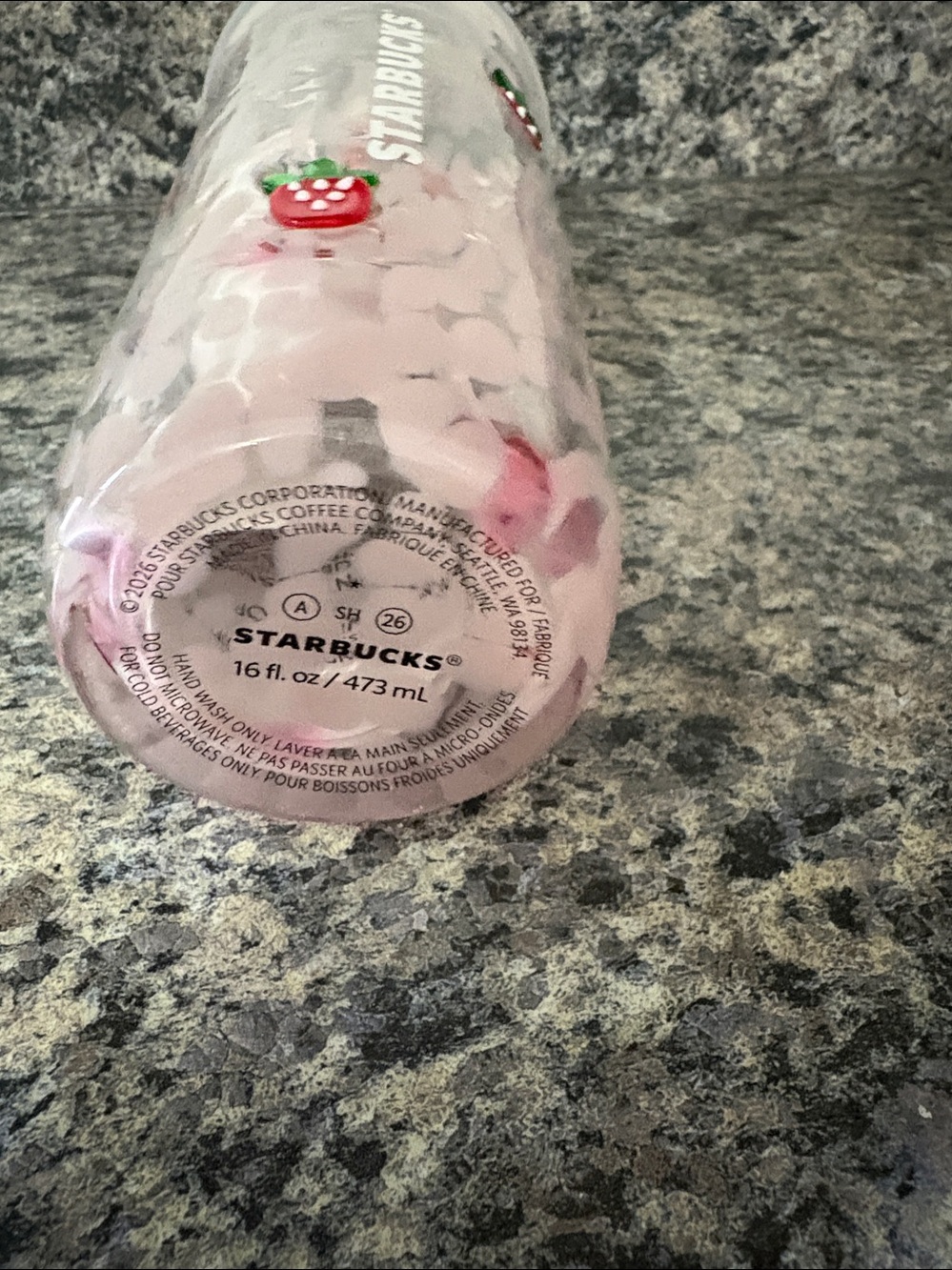 Starbucks Strawberry Glass Cold Cup - Picture 4 of 4